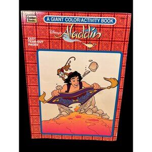 Vintage 1992 Disney’s Aladdin Giant Color‎ Activity Book Unused, Coloring Books